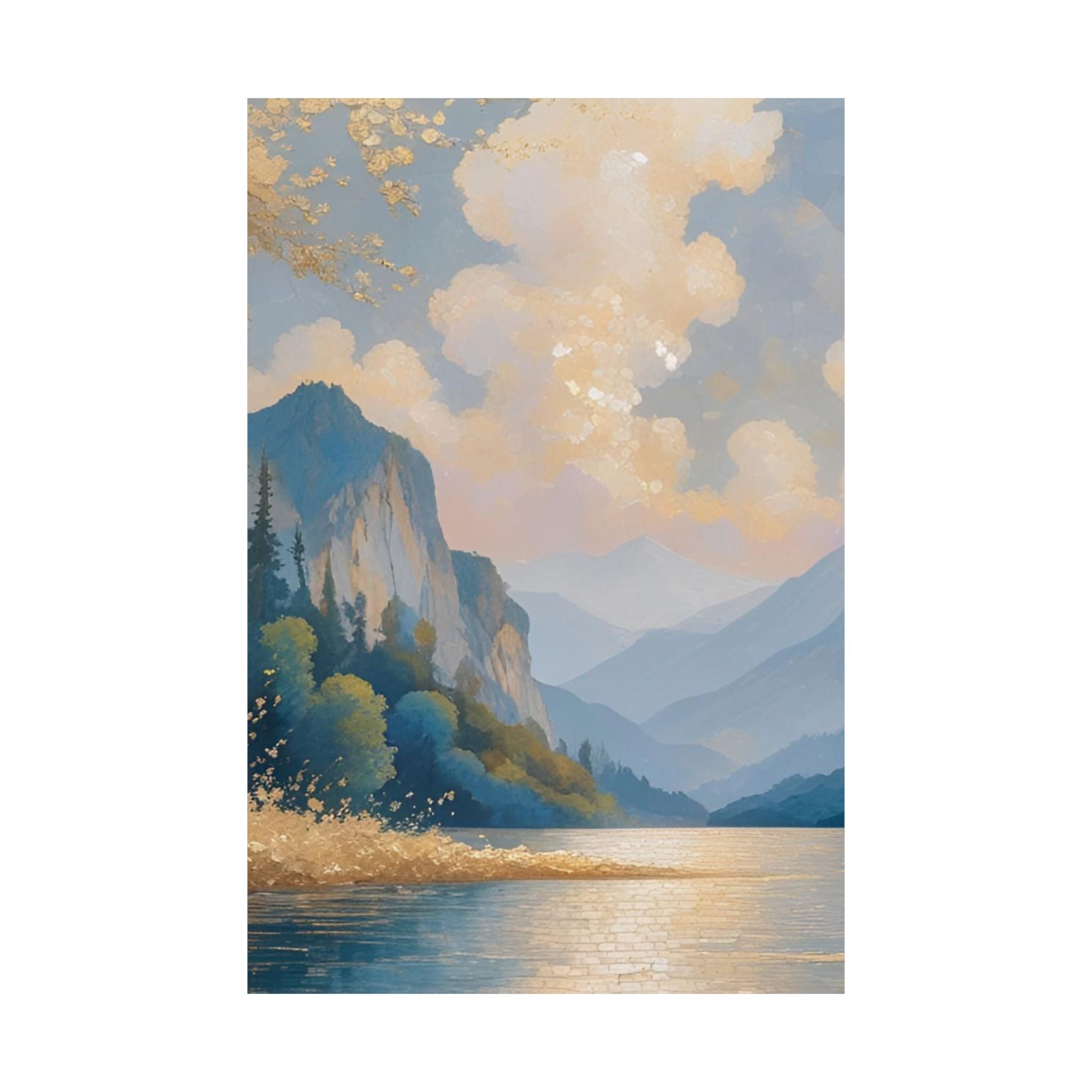 Watercolor Landscape Poster - Serene Satin Wall Art Print for Tranquil Home Decor - Rosetta Creative Boutique